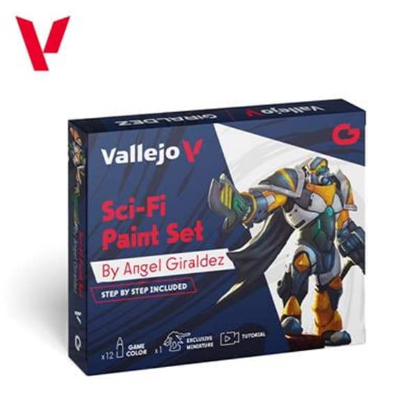 Vallejo Maling - Game Color: Sci-Fi Paint Set 12 Colors + Figure - 18ml