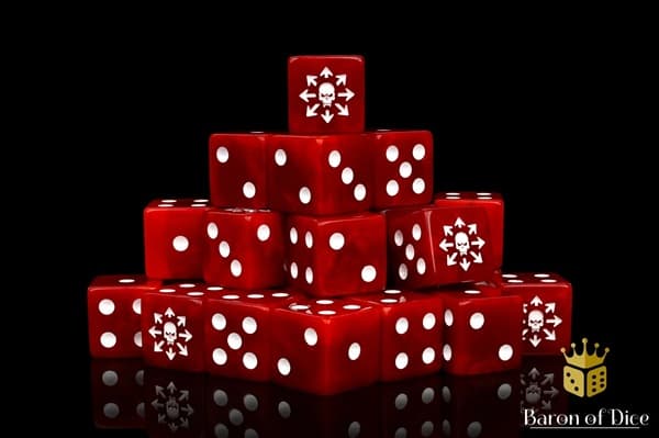 Dice - Terningesæt - 25 terninger - Baron of Dice: D6 (6-Sidet) - Chaos Skull (Square Corners)