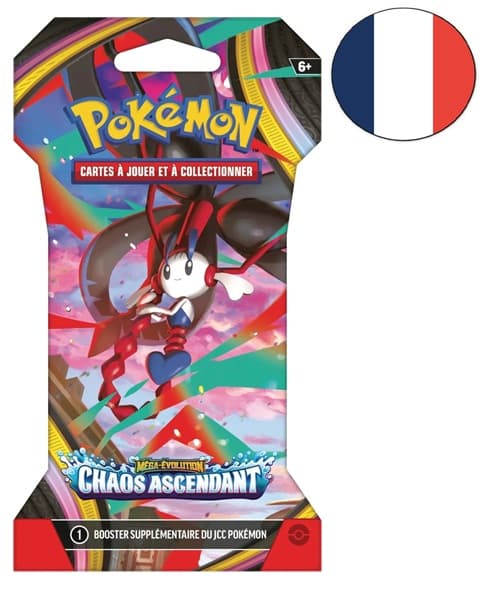 Pokemon Booster Pakke FRANSK/FRENCH - ME04 - Mega Evolution: Chaos Rising Sleeved Booster Pack ("Cardboard / Pap Blister")