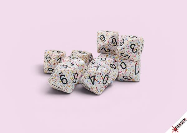 Dice - Terningesæt - 10 terninger - Speckled Dice D10 (10 Sidet) - Birthday