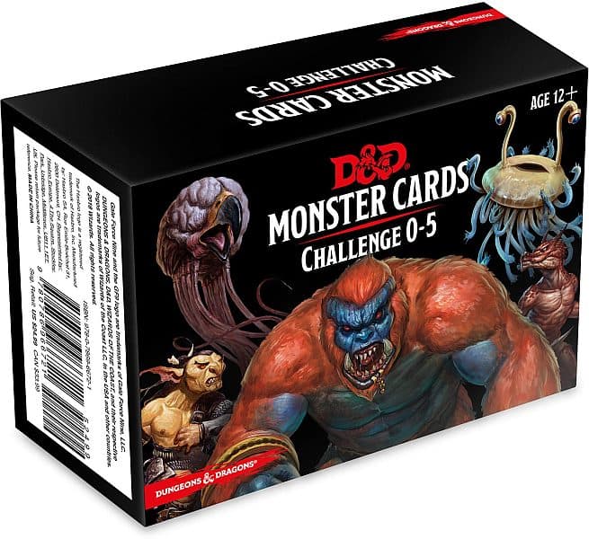 D&D 5.0/5e Tilbehør - Monster Cards Deck: Challenge 0-5 - Dungeons And Dragons 5th Edition