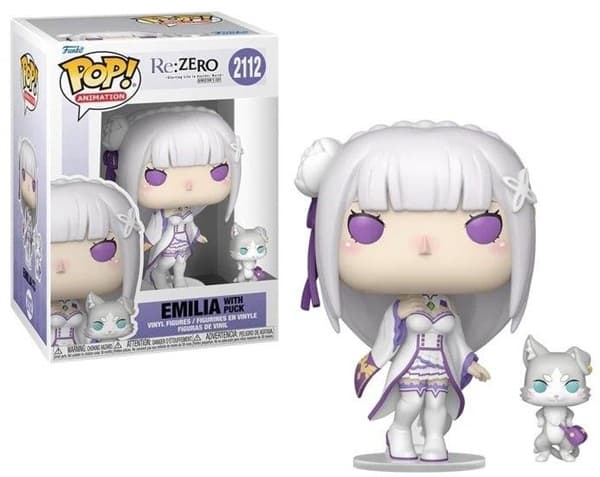 Funko Pop: Re: Zero Starting Life in Another World - Emilia with Puck #2112 - Animation Vinyl Figure 9cm