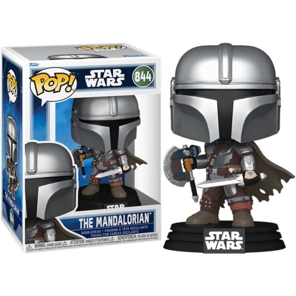 Funko Pop: Star Wars - The Mandalorian and Grogu - The Mandalorian (Dual Wield) #844 - Vinyl Figure 9cm