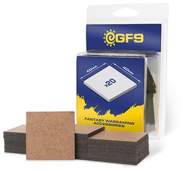 GaleForce 9 (GF9) MDF Bases - Square 40x40mm x 20 - GFM203