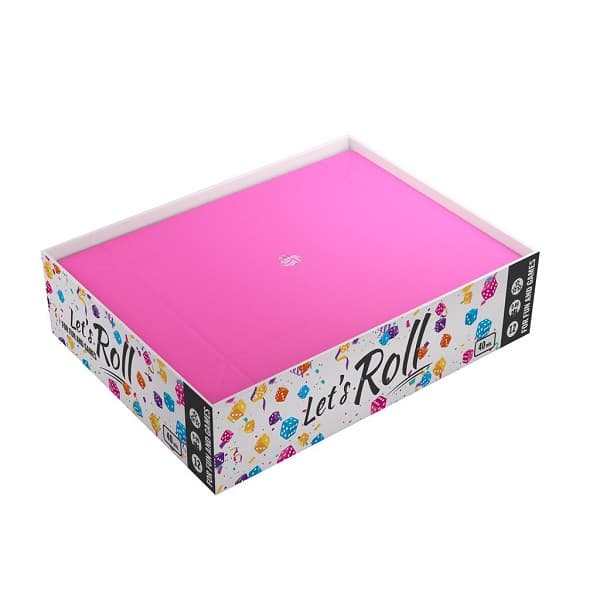 Gamegenic - Magnetic Dice Tray - Rectangular: Black/Pink