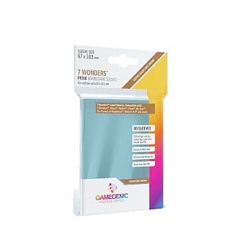 Gamegenic - Prime 7 Wonders Sleeves: 67 x 103 mm - Clear (Transparent) (80 Kortlommer)