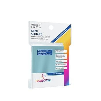 Gamegenic - Prime Mini Square-Sized Sleeves: 53 x 53 mm - Clear (Transparent) (50 Kortlommer)