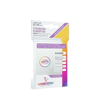 Gamegenic - Matte Standard European-Sized Sleeves: 62 x 94 mm - Clear (Transparent) (50 Kortlommer)