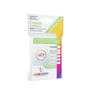 Gamegenic - Matte Standard American-Sized Boardgame Sleeves: 59 x 91 mm - Clear (Transparent) (50 Kortlommer)