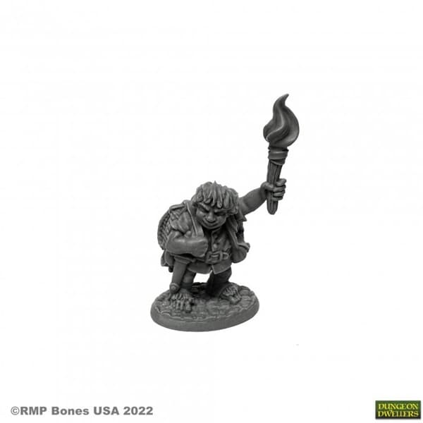 Reaper Bones USA Dungeon Dwellers: Gus Greenweevil, Halfling Henchman - Plastic Miniature