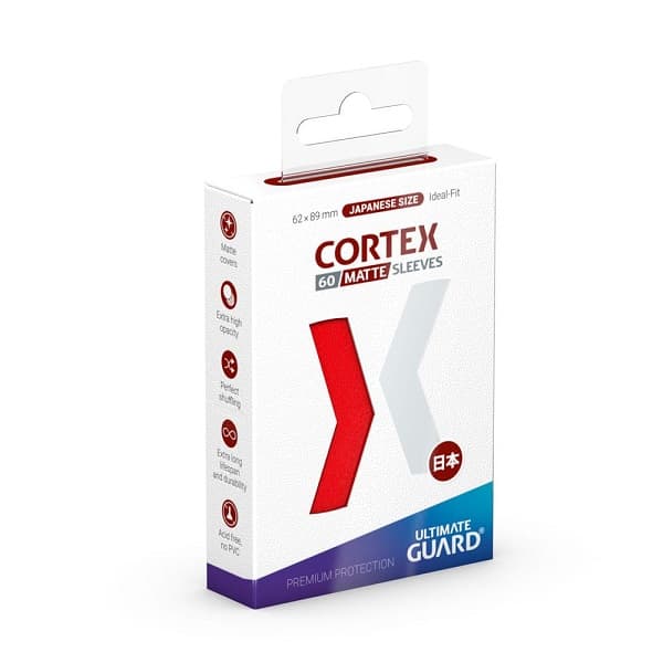 Ultimate Guard - Cortex Sleeves (Kortlommer) - Japanese Size Matte Red (Rød) (60 Sleeves)