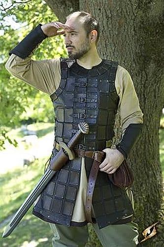 Leather Brigandine - Black – Epic Armoury – Large - X Large – Live Rollespil