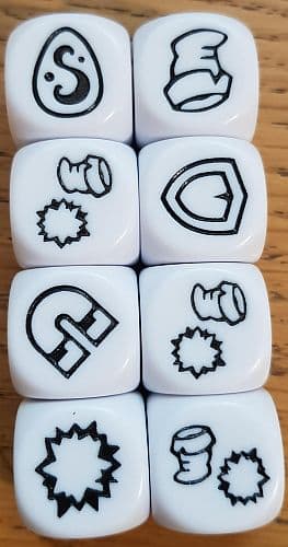 Krosmaster: Arena - 8 White Dice (Dofus/Wakfu)