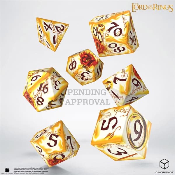 Dice - Terningesæt - 7 terninger - The Lord of the Rings: Ring-Bearers - Full Art - Whitefire Radiance