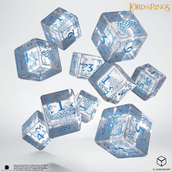 Dice - Terningesæt - 10 Terninger - 6 sidet (D6) - The Lord of the Rings: Rivendell - Water