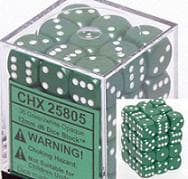 Dice - Terningesæt - 36 stk. 6 sidet (D6) - Opaque - Green / White