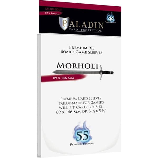 Paladin Sleeves - Morholt - Premium XL - 89x146mm - Clear (Transparent) (55 Kortlommer)