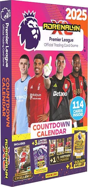 Panini Adrenalyn XL: Premier League 2024/2025 - Pakkekalender med 24 låger - Fodboldkort-Julekalender