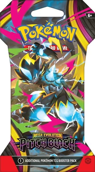 Pokemon Booster Pakke - ME05 - Mega Evolution: Pitch Black Sleeved Booster Pack ("Cardboard / Pap Blister")