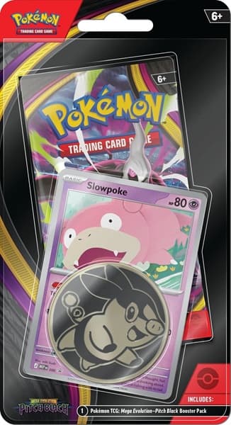 Pokemon Blister Pack - 1-Pack Checklane Blister: 1 Mega Evolution: Pitch Black Booster Pakke + Slowpoke Black Star Promo & Pokemon Mønt