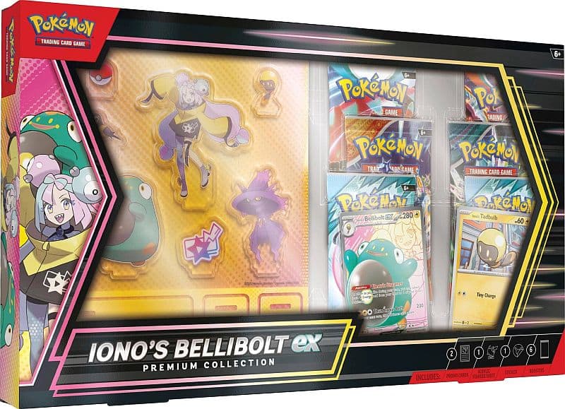 Pokemon ex Box: Iono's Bellibolt ex Premium Collection (2025) (6 Boosters)