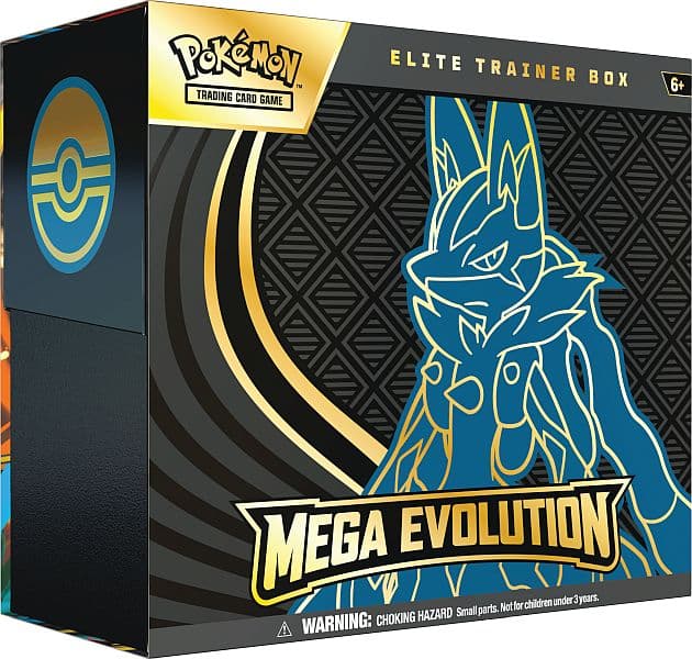 Pokemon Mega Evolution: Base Set - Elite Trainer Box (Mega Lucario/Riolu) - Boks med 9 Boosters, Promokort & Tilbehør