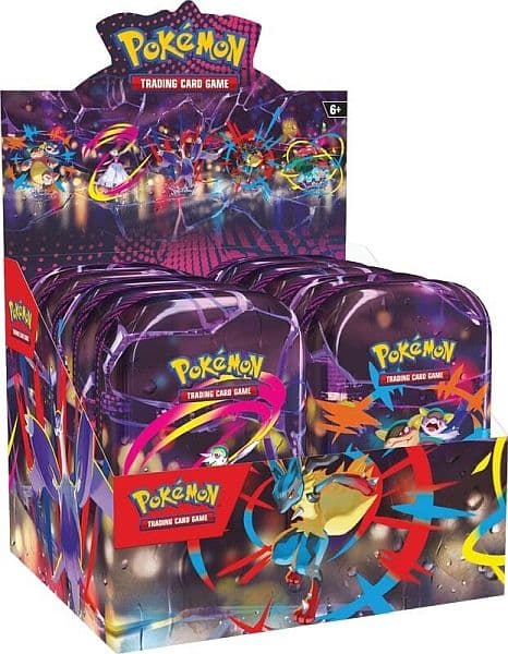 Pokemon Tin Kasse - 2025 Fall Mega Heroes Mini Tins Display - 10 Mini Tins! (20 Boosters)