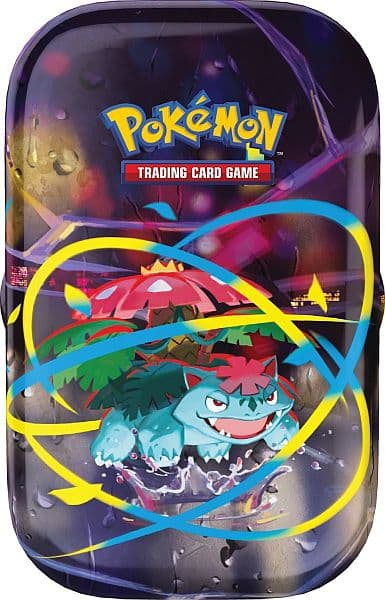 Pokemon Tin Kasse - 2025 Fall Mega Heroes Mini Tin: Mega Venusaur (2 Boosters & Klistermærker)