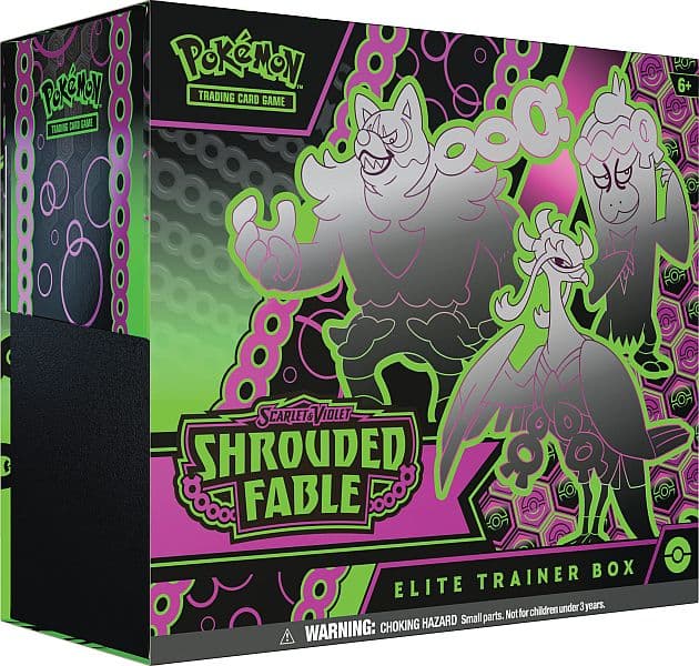 Pokemon Scarlet & Violet: Shrouded Fable - Elite Trainer Box (Pecharunt) - Boks med 9 Boosters, Promokort & Tilbehør