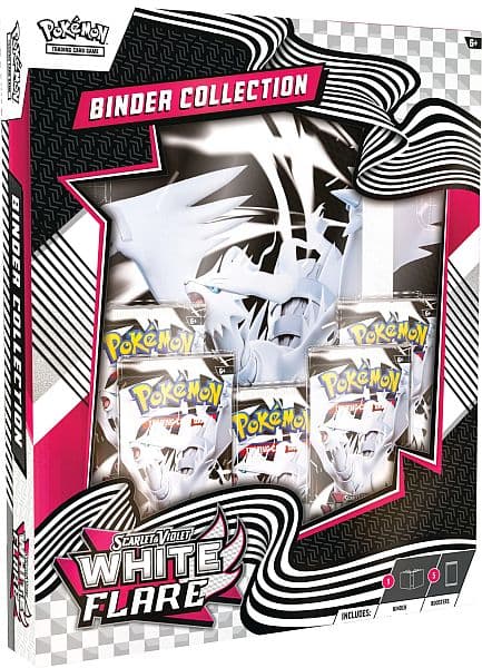Pokemon Scarlet & Violet: White Flare - Binder Collection (5 Boosters + 9-Pocket Mappe, Holder 360+ Kort)