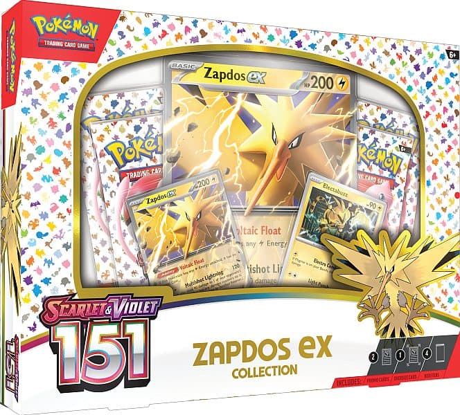 Pokemon Scarlet & Violet: 151 - ex Box: Zapdos ex Collection (4 Boosters)