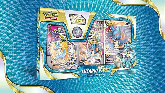 Pokemon VSTAR Box: Lucario VSTAR Premium Collection (USA version) (6 Boosters)