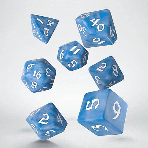 Dice - Terningesæt - 7 terninger - Classic RPG Runic Glacier with White