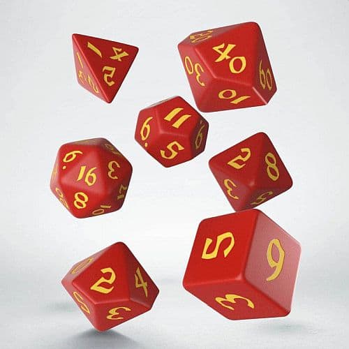 Dice - Terningesæt - 7 terninger - Classic RPG Runic Red With Yellow