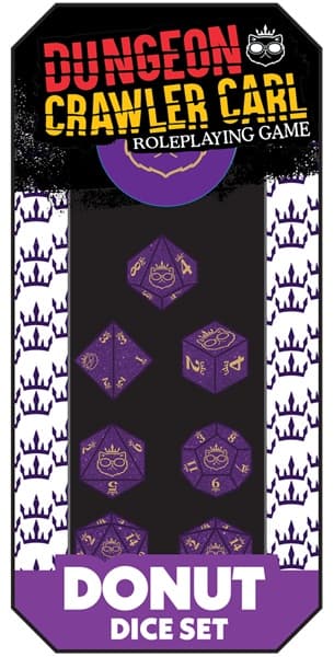 Dice - Terningesæt - 7 terninger - Dungeon Crawler Carl RPG: Princess Donut’s Enchanted Crown of the Sepsis Whore Dice Set