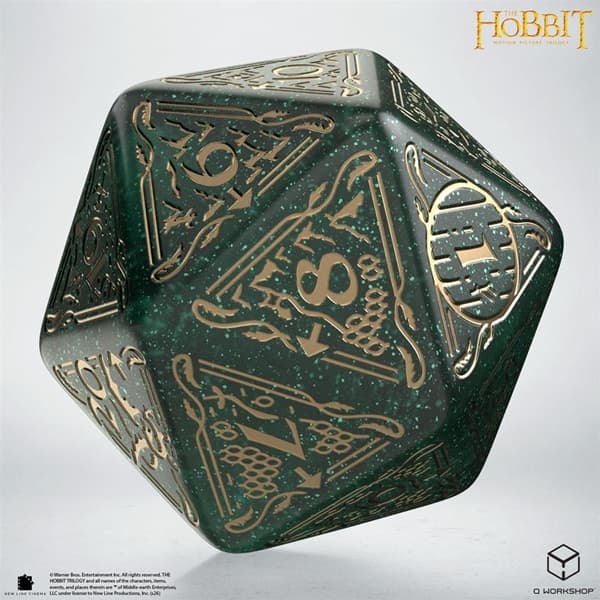 Dice - 20 sidet (D20) Terning - The Hobbit TCG: Jumbo Dice Verdant (Spindown) Q-Workshop
