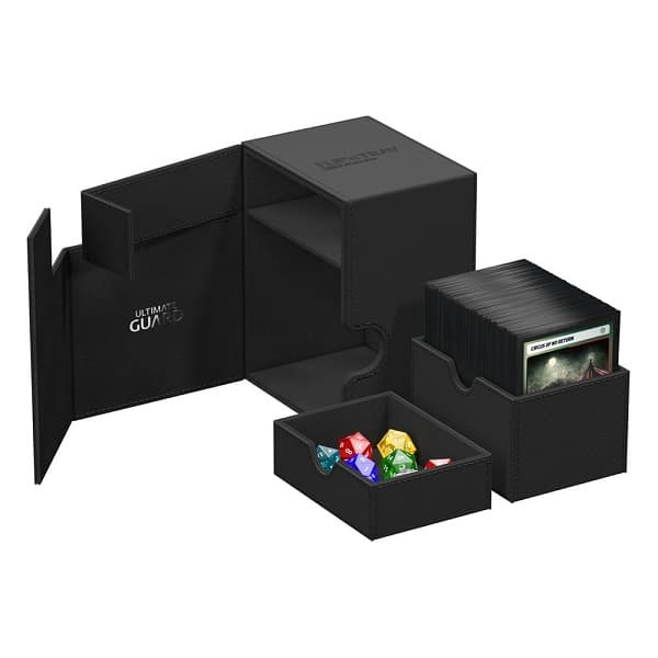 Ultimate Guard Flip'n'Tray Deck Case (Deck Box) 133+ Standard Size XenoSkin Monocolor Black (Sort)
