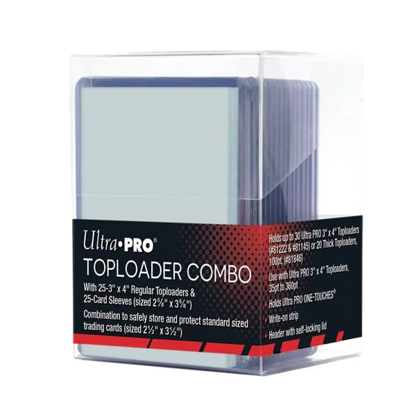 Ultra Pro Toploader & Sleeves Combo Box: Clear Regular (35PT) - Box (25 stk. Toploaders & Sleeves with Deckbox) - #15216