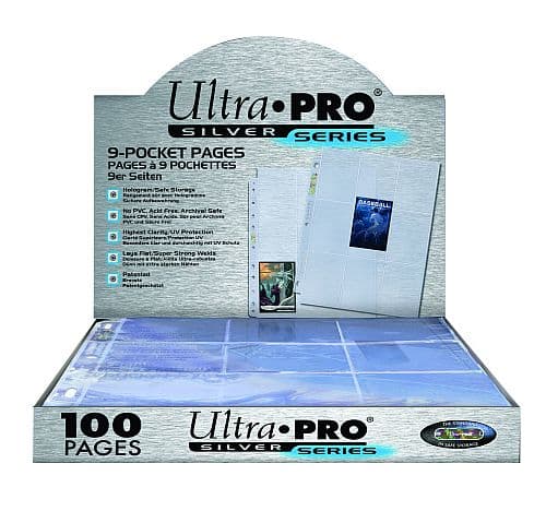 Ultra Pro Mappelommer til Ringbind/11 Huller (Silver) - Plads til 9 kort på hver side. 100 stk. #E-81442-E