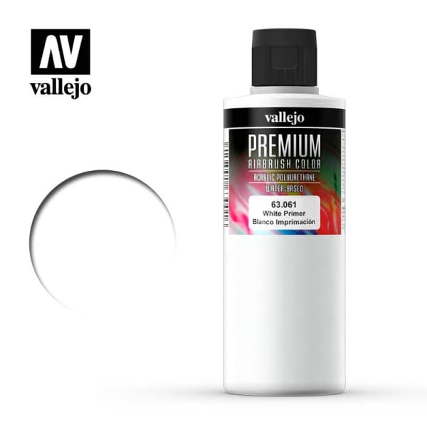 Vallejo - Premium Airbrush Color: White Primer - 200ml