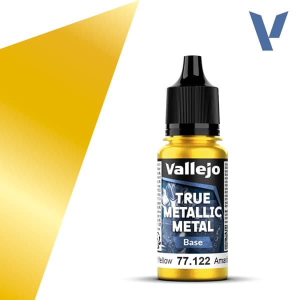 Vallejo Maling - True Metallic Metal: Base - Radiant Yellow - 18ml