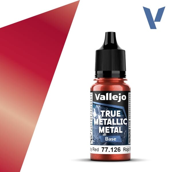 Vallejo Maling - True Metallic Metal: Base - Ruby Red - 18ml