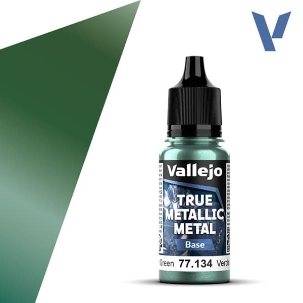 Vallejo Maling - True Metallic Metal: Base - Dusken Green - 18ml