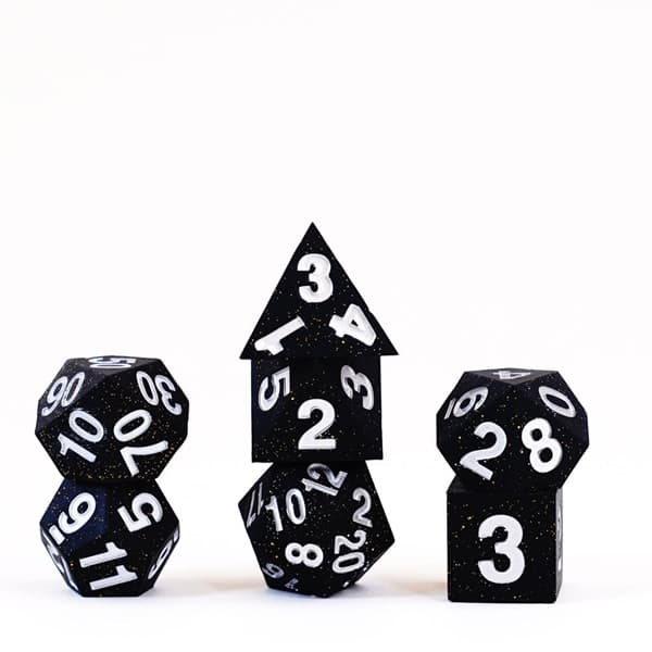 Dice - Terningesæt - 7 terninger - Fanroll: Sharp Edge Silicone - Gold Scatter Dice Set
