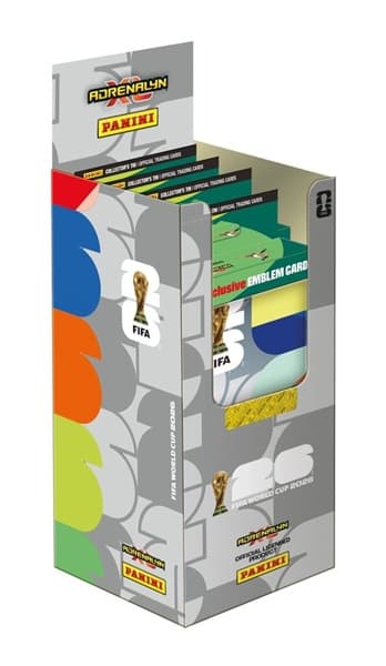 Panini Adrenalyn XL: FIFA World Cup 2026 - Pencil Tin Display (4 Tins) - 16 Booster Packs + 4 Limited-kort & 4 Trophy-kort