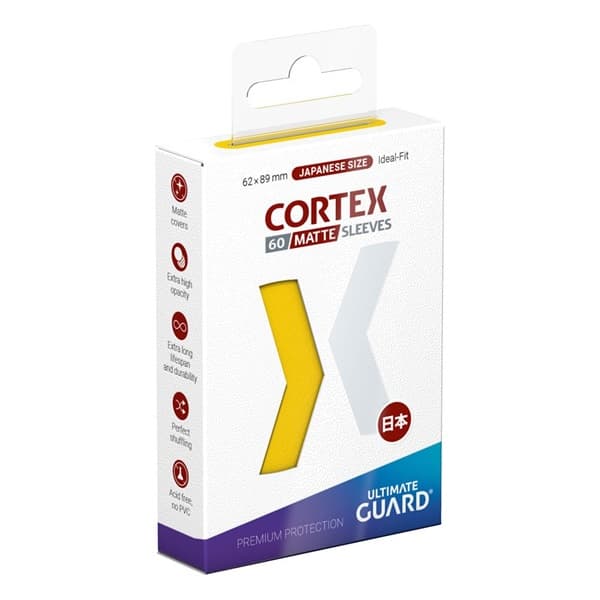 Ultimate Guard - Cortex Sleeves (Kortlommer) - Japanese Size (Yugioh-størrelse) Matte Yellow (60 Sleeves)
