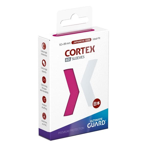 Ultimate Guard - Cortex Sleeves (Kortlommer) - Japanese Size (Yugioh-størrelse) Pink (60 Sleeves)