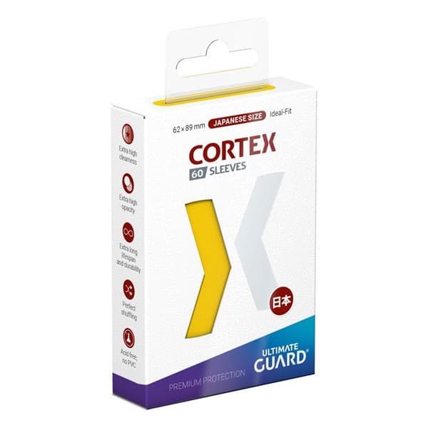 Ultimate Guard - Cortex Sleeves (Kortlommer) - Japanese Size (Yugioh-størrelse) Yellow (60 Sleeves)