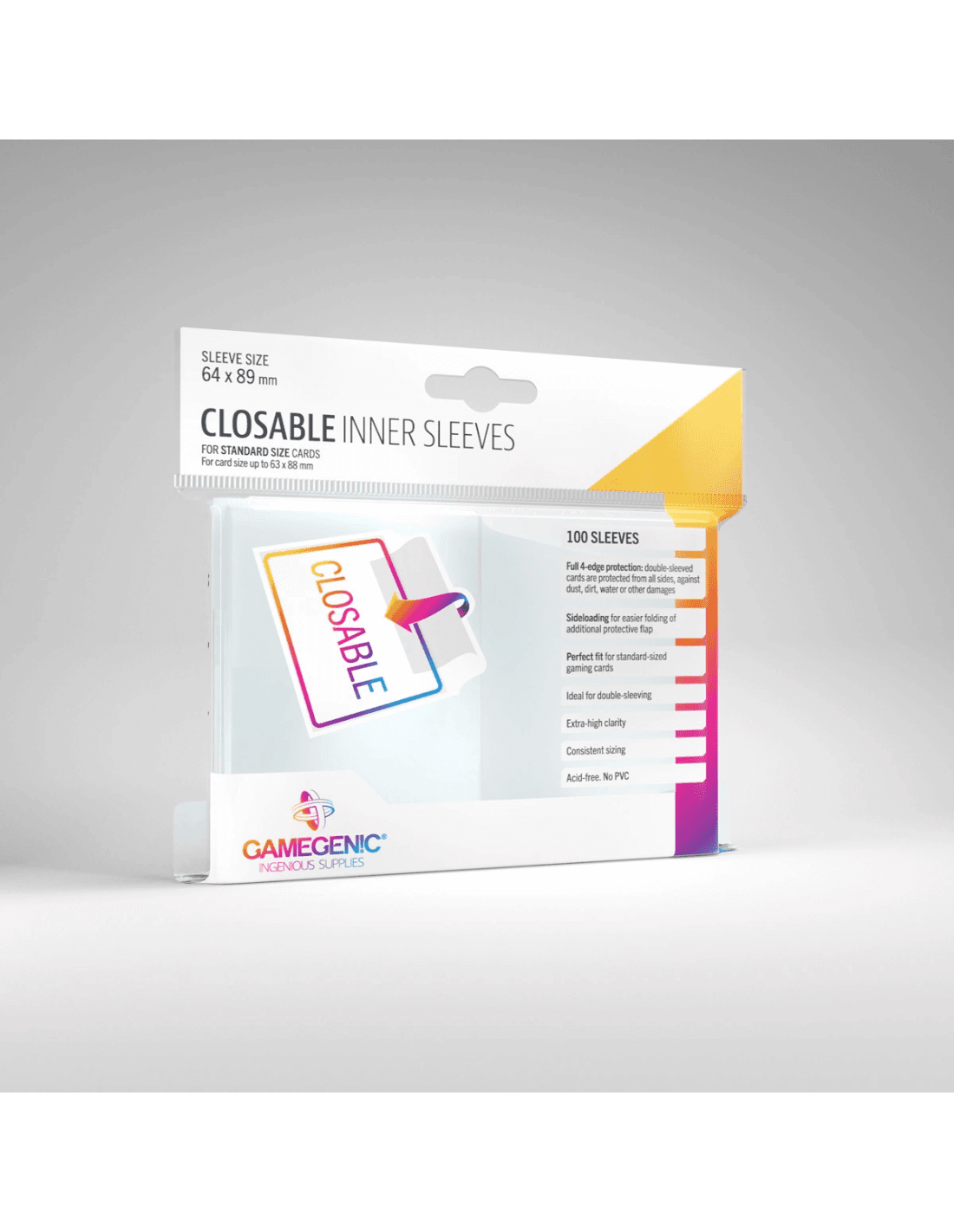 Closable Inner Sleeves - 100 stk. - Plastiklommer - GameGenic