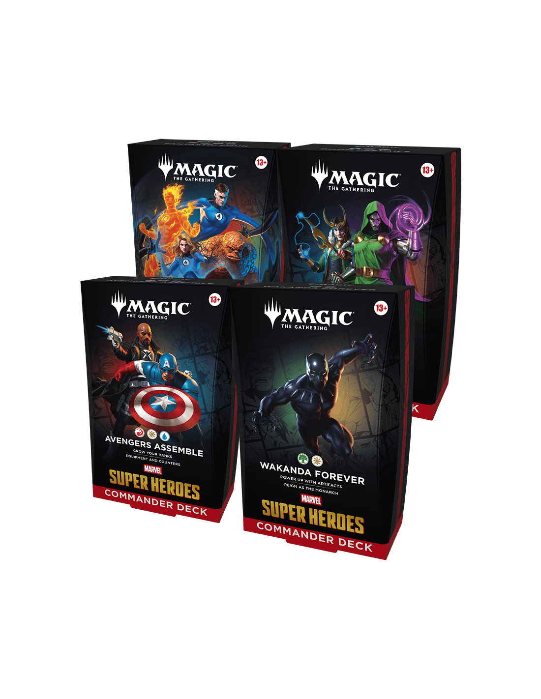 Alle 4 Commander Deck - Marvel Super Heroes - Magic the Gathering